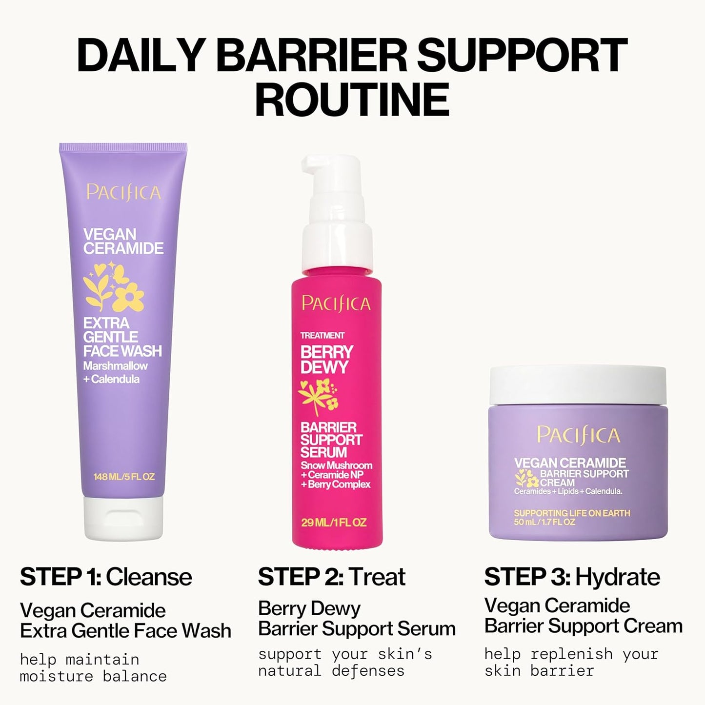 Face Wash Cleanser Vegan Ceramide Barrier Repair Extra Gentle for Daily Use Daily for Sensitive Skin, Fragrance Free, Calendula, Vegan & Cruelty-Free Dermatologist Tested