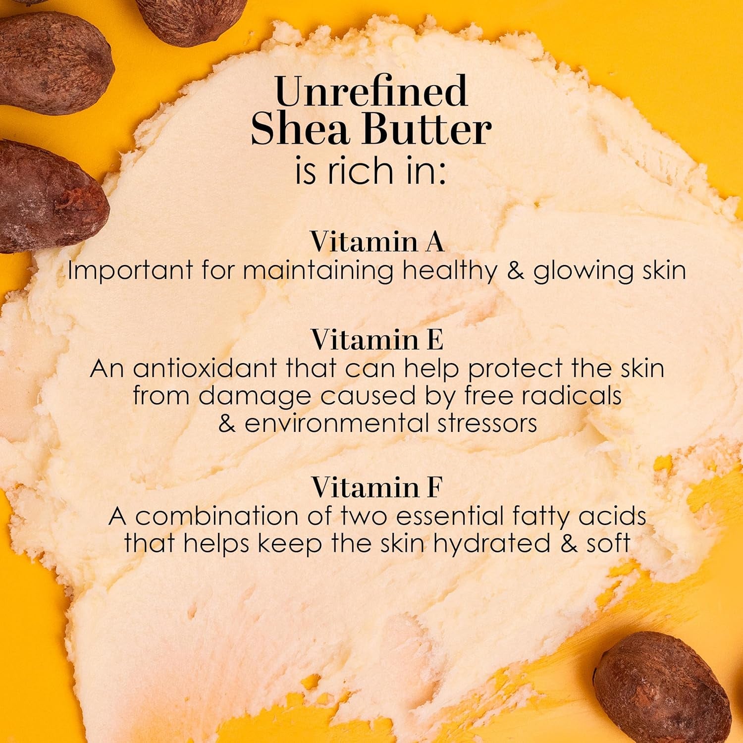 Raw Shea Butter - 100% Pure African Unrefined Shea Butter with Natural Smoky Scent | Moisturizer for Dry Skin & Hair, DIY Body Butter, Soap, Lip Balm - 1 Lb Bar